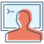 man with website icon