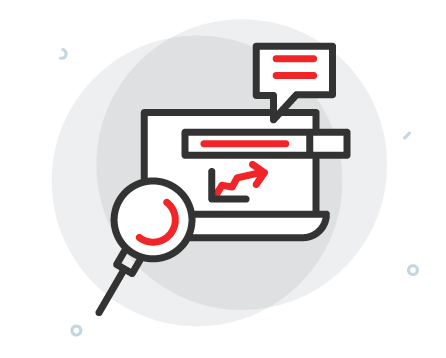website wireframe with graph